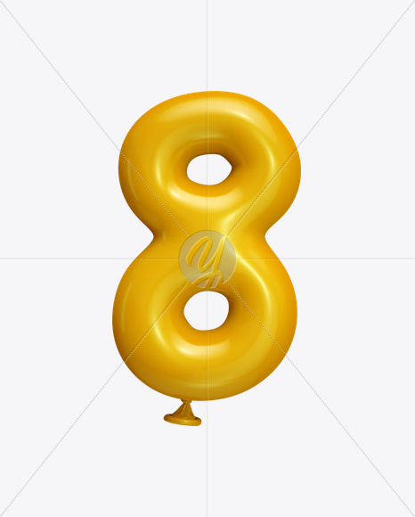 8 from Yellow Balloon Font on Yellow Images Creative Fonts - S22253