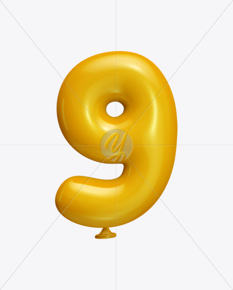 9 from Yellow Balloon Font on Yellow Images Creative Fonts - S22254