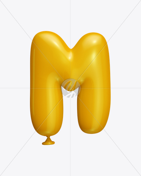 Letter M from Yellow Balloon Font on Yellow Images Creative Fonts - S22232