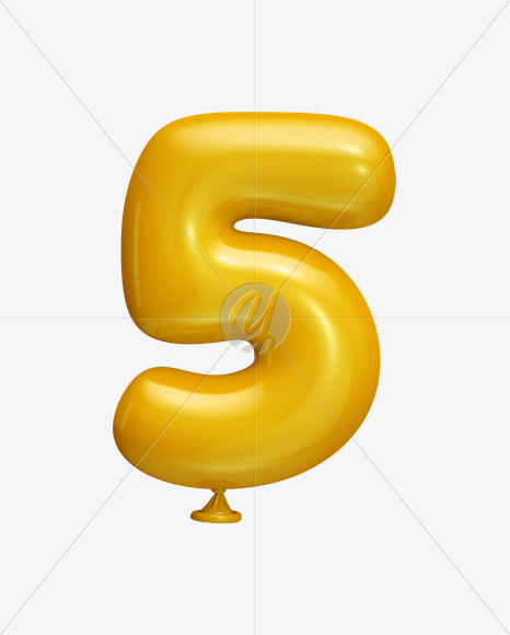 5 from Yellow Balloon Font on Yellow Images Creative Fonts - S22250