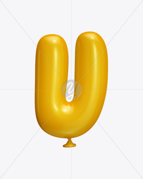 Letter U from Yellow Balloon Font on Yellow Images Creative Fonts - S22240