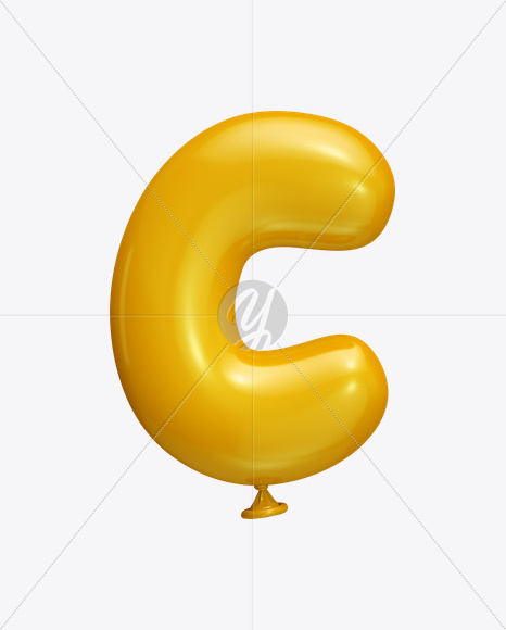 Letter C from Yellow Balloon Font on Yellow Images Creative Fonts - S22222