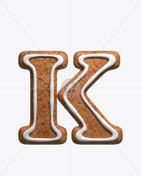 Letter K from Cookie Classics Font on Yellow Images Creative Fonts - S22321