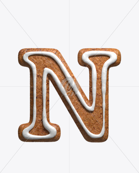 Letter N from Cookie Classics Font on Yellow Images Creative Fonts - S22324