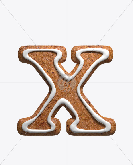 Letter X from Cookie Classics Font on Yellow Images Creative Fonts - S22334