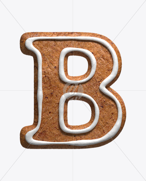 Letter B from Cookie Classics Font on Yellow Images Creative Fonts - S22312