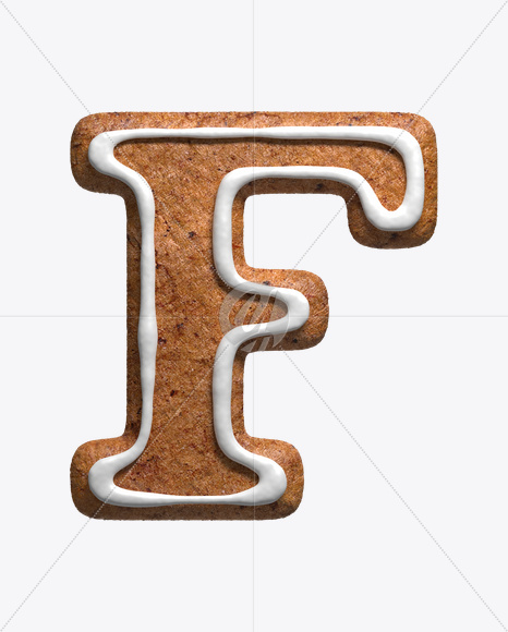 Letter F from Cookie Classics Font on Yellow Images Creative Fonts - S22316