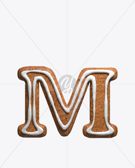 Letter M from Cookie Classics Font on Yellow Images Creative Fonts - S22323