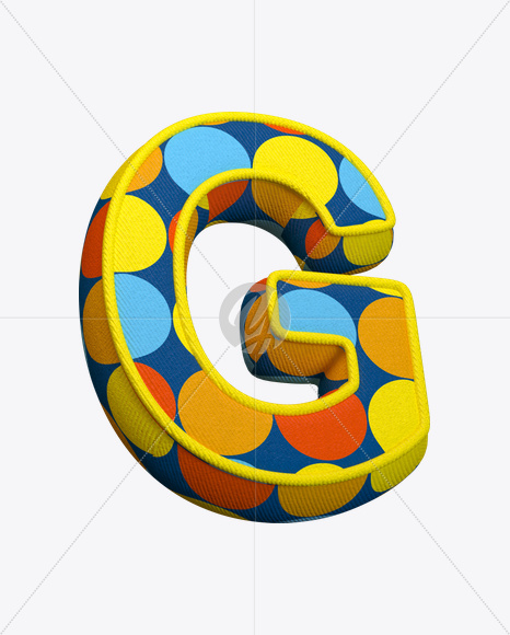 Letter G from Color Textile Font on Yellow Images Creative Fonts - S22362