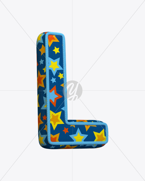 Letter L from Color Textile Font on Yellow Images Creative Fonts - S22367