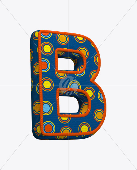 Letter B from Color Textile Font on Yellow Images Creative Fonts - S22357