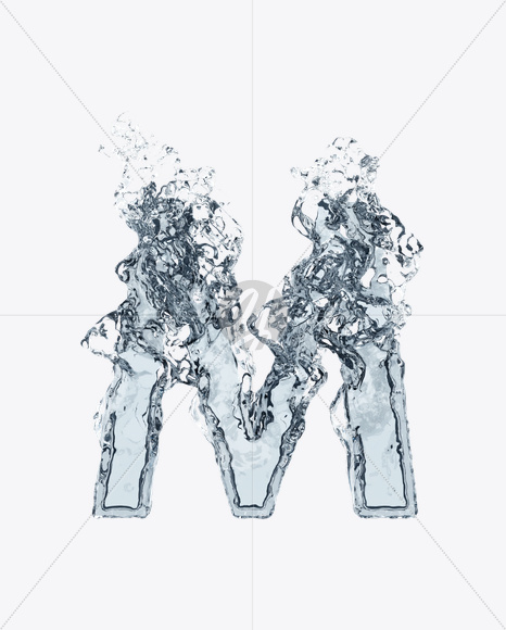 Letter M from Clear Water Font on Yellow Images Creative Fonts - S22413