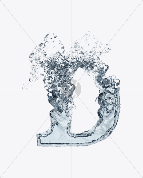 Letter D from Clear Water Font on Yellow Images Creative Fonts - S22404