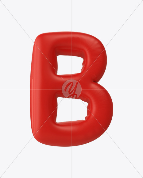 Letter B from Air Balloon Font on Yellow Images Creative Fonts - S22525