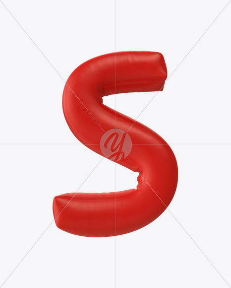 Letter S from Air Balloon Font on Yellow Images Creative Fonts - S22542