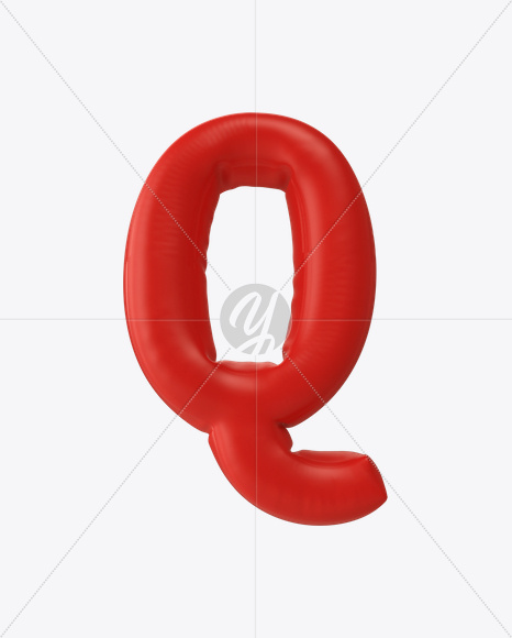 Letter Q from Air Balloon Font on Yellow Images Creative Fonts - S22540