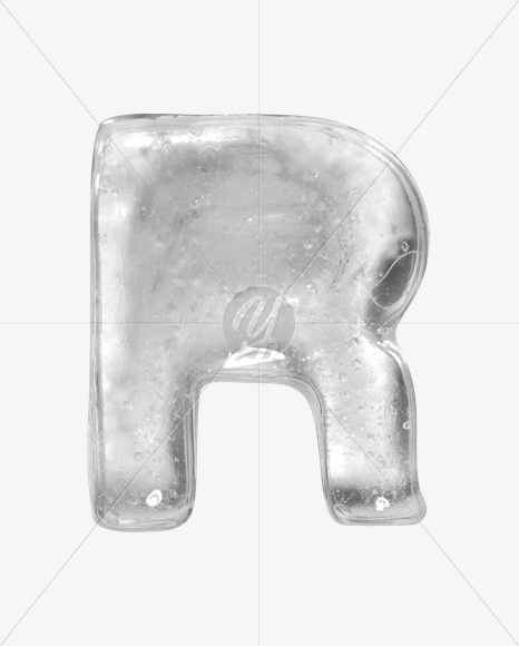 Letter R from Ice Big White Font on Yellow Images Creative Fonts - S22626