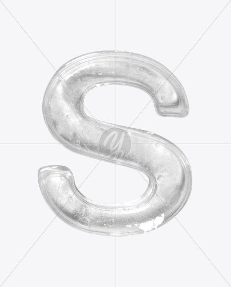 Letter S from Ice Big White Font on Yellow Images Creative Fonts - S22627