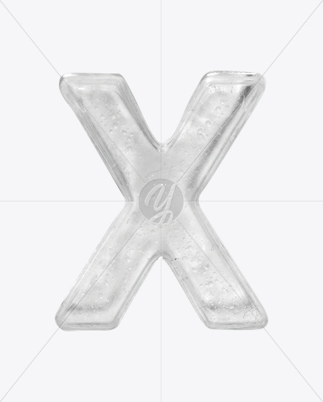 Letter X from Ice Big White Font on Yellow Images Creative Fonts - S22632