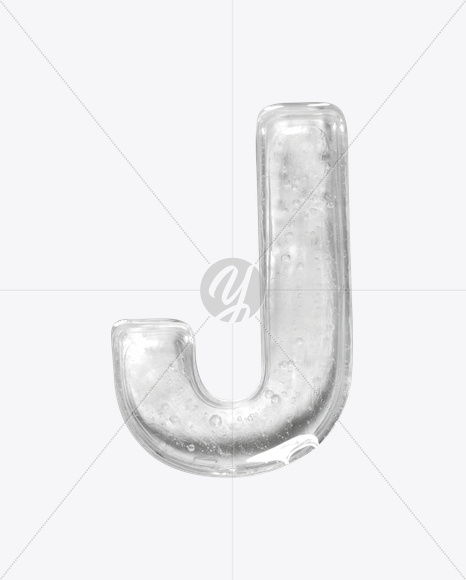 Letter J from Ice Big White Font on Yellow Images Creative Fonts - S22618