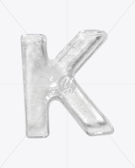 Letter K from Ice Big White Font on Yellow Images Creative Fonts - S22619