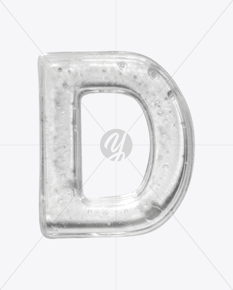 Letter D from Ice Big White Font on Yellow Images Creative Fonts - S22612