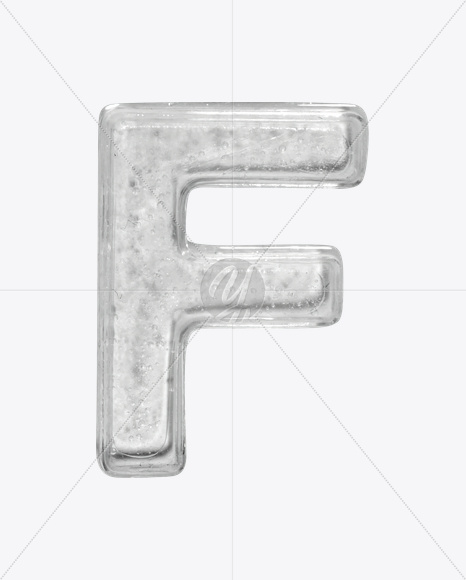 Letter F from Ice Big White Font on Yellow Images Creative Fonts - S22614