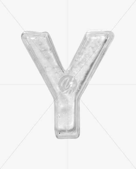 Letter Y from Ice Big White Font on Yellow Images Creative Fonts - S22633