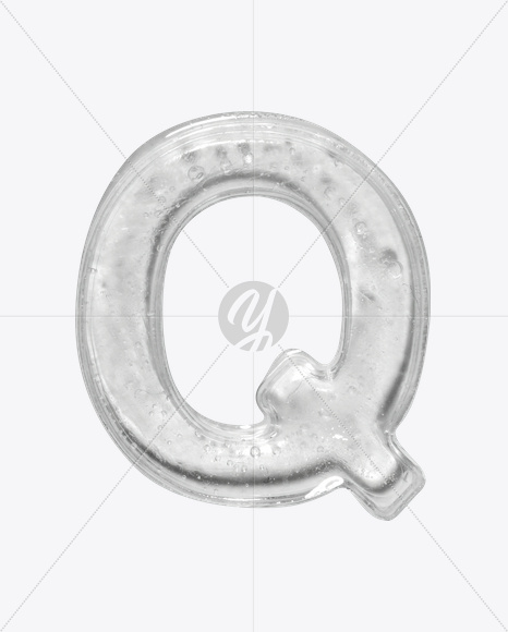 Letter Q from Ice Big White Font on Yellow Images Creative Fonts - S22625