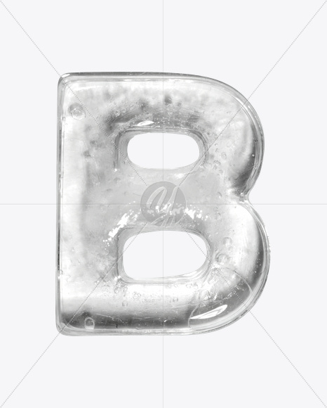 Letter B from Ice Big White Font on Yellow Images Creative Fonts - S22610