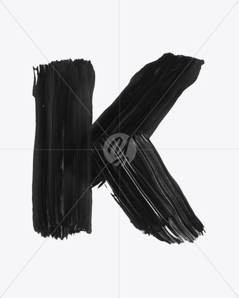 Letter K from Paints Font on Yellow Images Creative Fonts - S22656