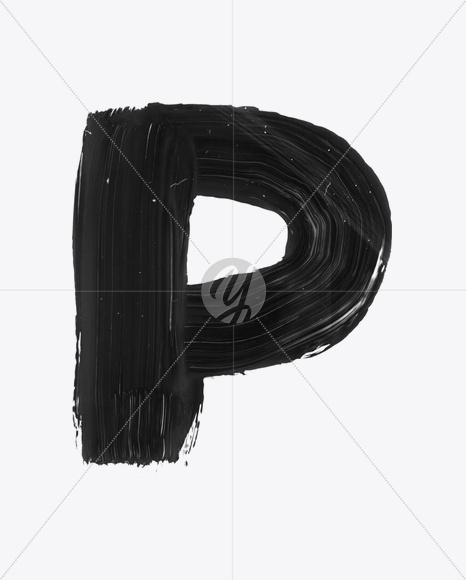 Letter P from Paints Font on Yellow Images Creative Fonts - S22661