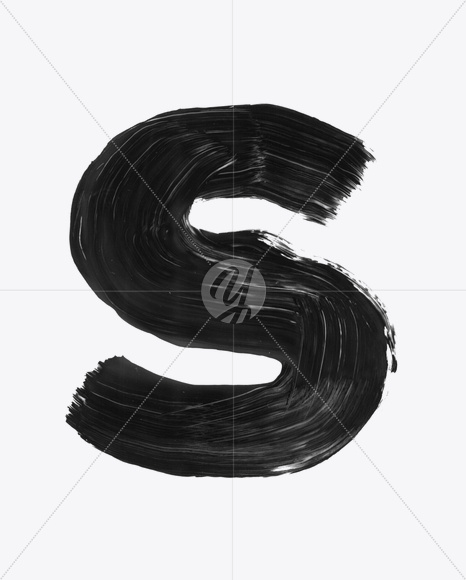 Letter S from Paints Font on Yellow Images Creative Fonts - S22664