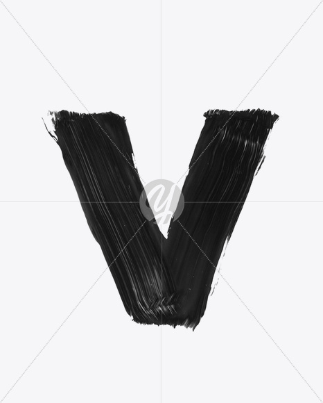 Letter V from Paints Font on Yellow Images Creative Fonts - S22667