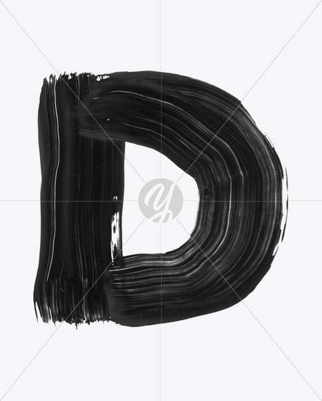 Letter D from Paints Font on Yellow Images Creative Fonts - S22649