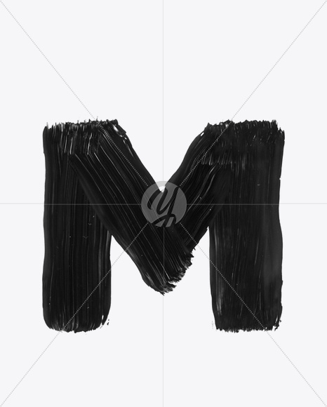 Letter M from Paints Font on Yellow Images Creative Fonts - S22658