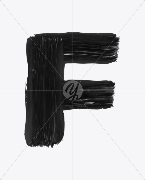 Letter F from Paints Font on Yellow Images Creative Fonts - S22651