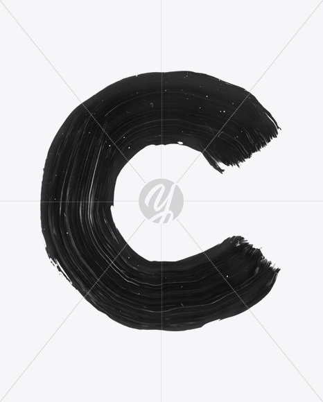 Letter C from Paints Font on Yellow Images Creative Fonts - S22648