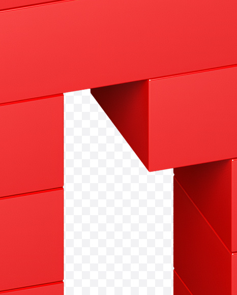 Letter R from Lego Red Font on Yellow Images Creative Fonts - S22702