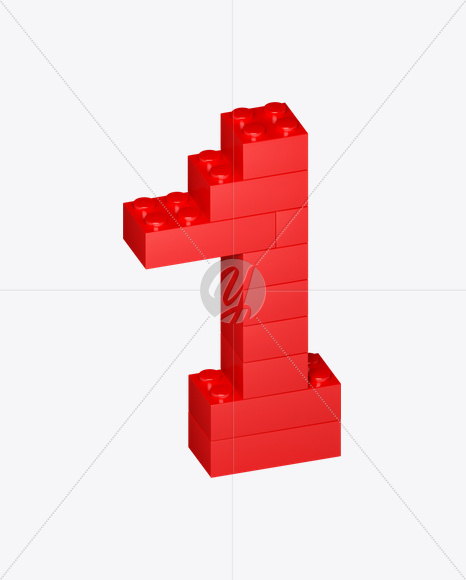 1 from Lego Red Font on Yellow Images Creative Fonts - S22711