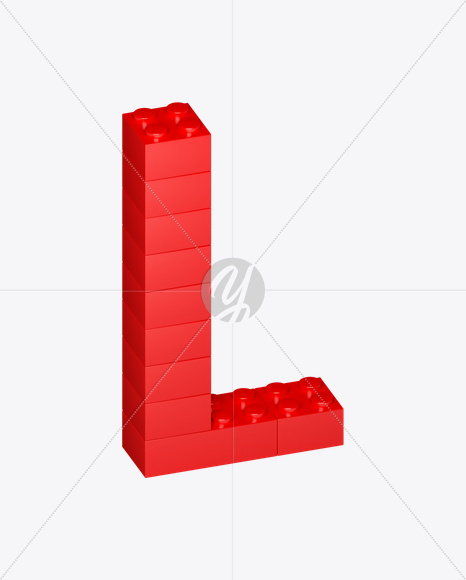 Letter L from Lego Red Font on Yellow Images Creative Fonts - S22696