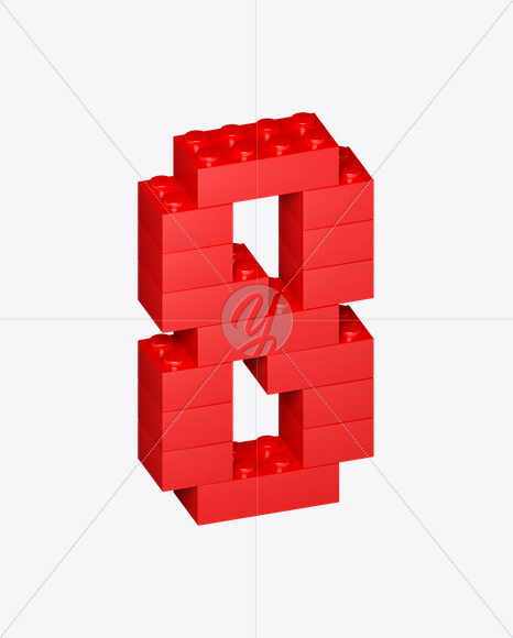 8 from Lego Red Font on Yellow Images Creative Fonts - S22718