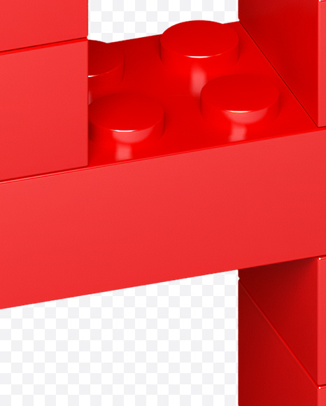 9 from Lego Red Font on Yellow Images Creative Fonts - S22719