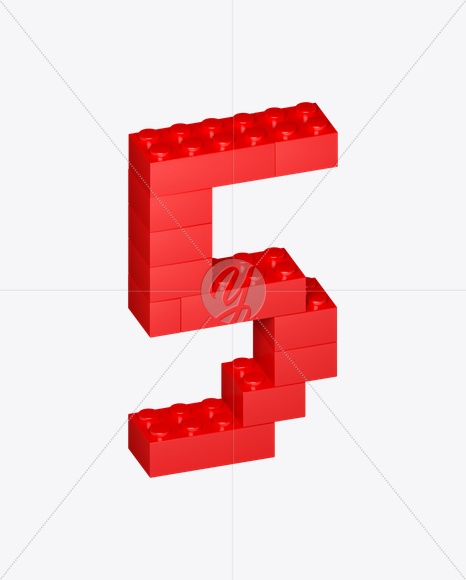 5 from Lego Red Font on Yellow Images Creative Fonts - S22715