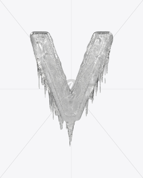 Letter V from Icicle Font on Yellow Images Creative Fonts - S22746