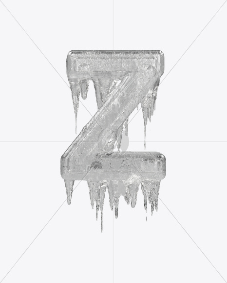 Letter Z from Icicle Font on Yellow Images Creative Fonts - S22750