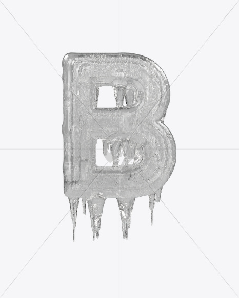 Letter B from Icicle Font on Yellow Images Creative Fonts - S22726