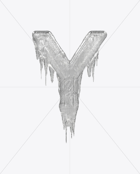 Letter Y from Icicle Font on Yellow Images Creative Fonts - S22749