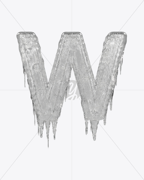 Letter W from Icicle Font on Yellow Images Creative Fonts - S22747