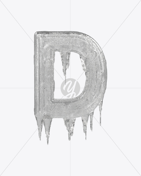 Letter D from Icicle Font on Yellow Images Creative Fonts - S22728